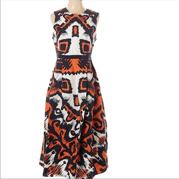LK BENNETT Andrea Aztec Print Linen/Silk Dress - Picture 6 of 16